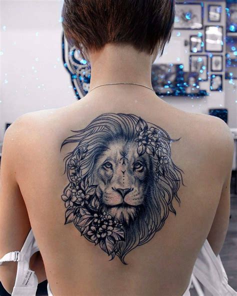 great lion tattoos|lion back tattoo female.